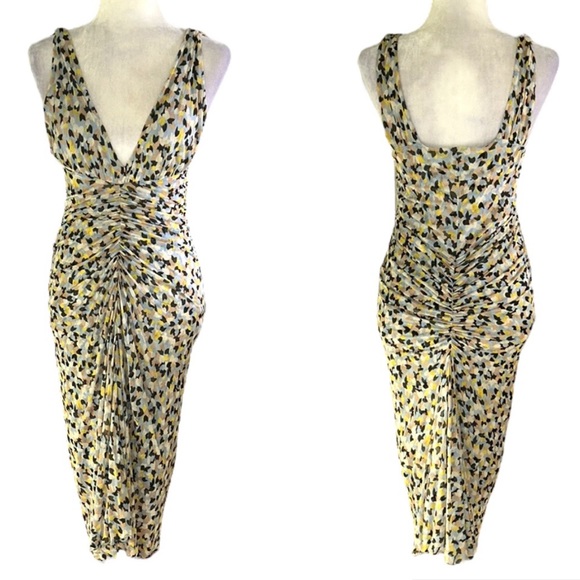 Diane Von Furstenberg Dresses & Skirts - Diane Von Furstenberg Silk Aslin Pastel Ruched Midi Column Dress - 8